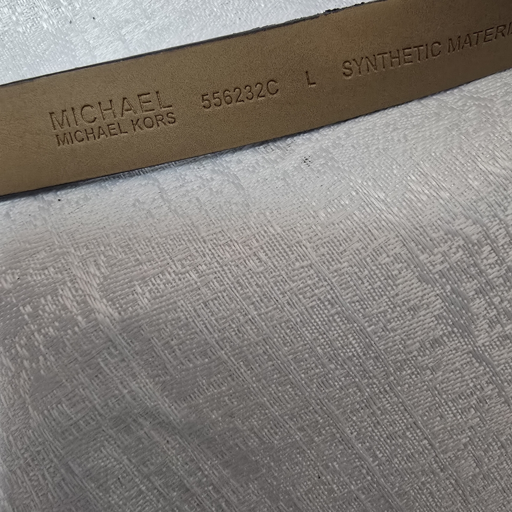 Michael Kors Black Belt with Gold Logo - Picture 5 of 5